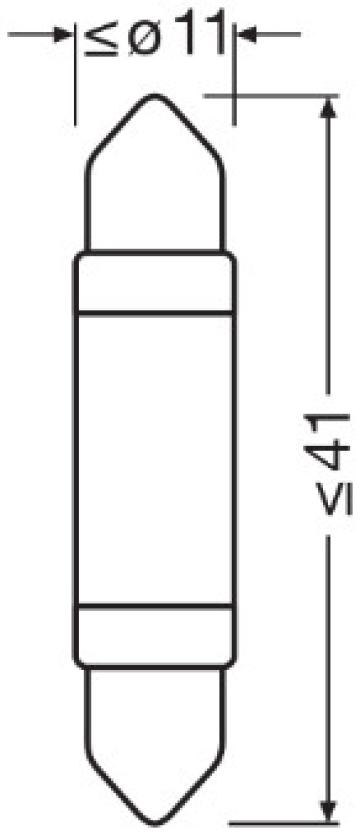 Bec auxiliar cu led 12V (C5W 41mm) White 6000K BLI 1 buc.