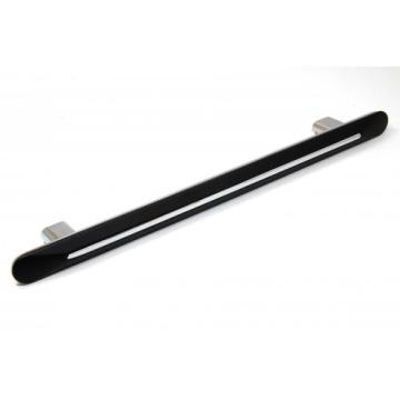 Maner mobilier Lungo negru mat crom lucios