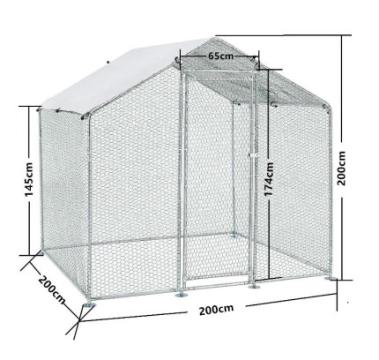 Cotet de gaini, pasari, pentru exterior 2 x 2 x 2 metri de la Baralchim Srl