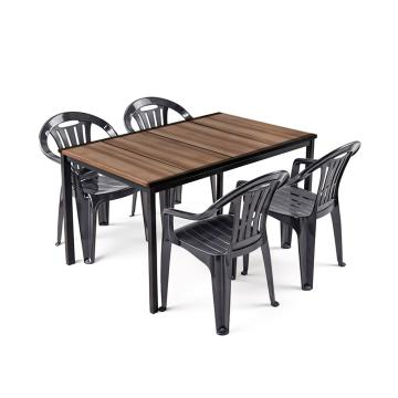 Set de mobilier de gradina Keter Rowen 4 in 1, nuc-grafit