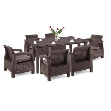 Set de mobilier de gradina Corfu Big Duo cu masa Futura maro