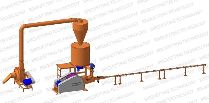 Linie brichetare rapita-paie, brichete 300-400 kg/ora