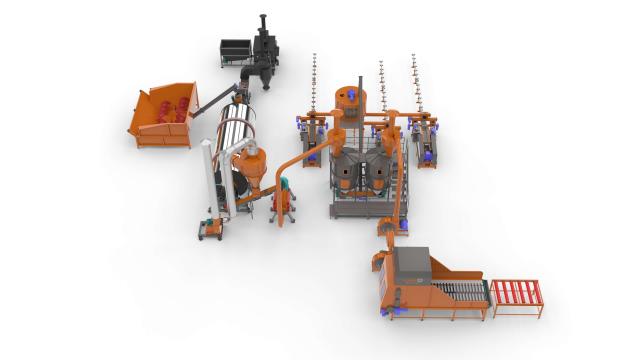 Linie brichetare compost-paie, brichete 600-900 kg/ora