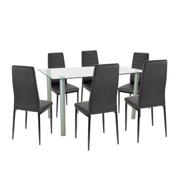 Set de masa Verna 6+1 negru-negru