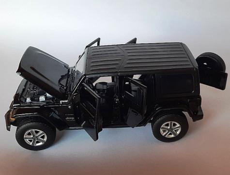 Macheta auto cu lumini, sunet Jeep Wrangler Sahara negru