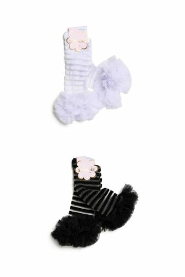 Sosete 3/4 - set x 2 (alb/negru) de la Andreeatex