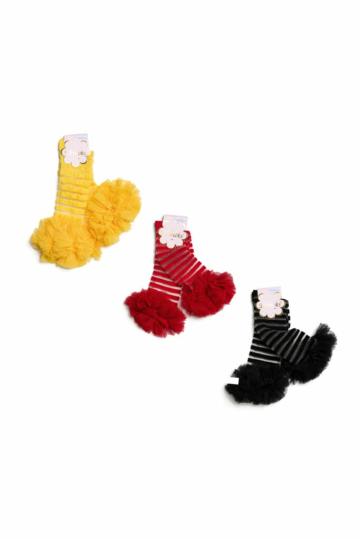 Sosete 3/4 - set x 3 (galben/rosu/negru) de la Andreeatex