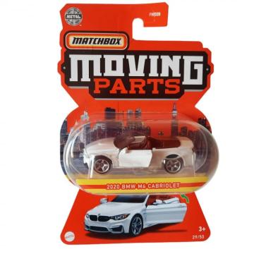 Jucarie BMW M4 Cabriolet alb 2020, Matchbox Moving Parts FW