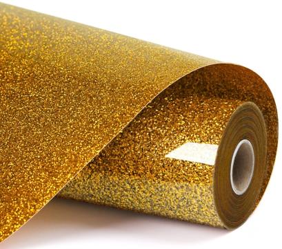 Vinil termotransferabil cu sclipici - Golden - 30.5 x 90 cm