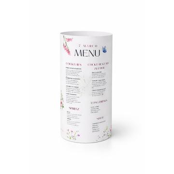 Meniu rotund pentru nunta - print pe carton de la La Print