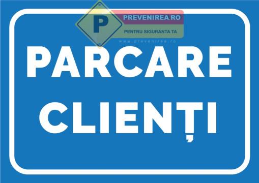 Indicator albastru parcare clienti