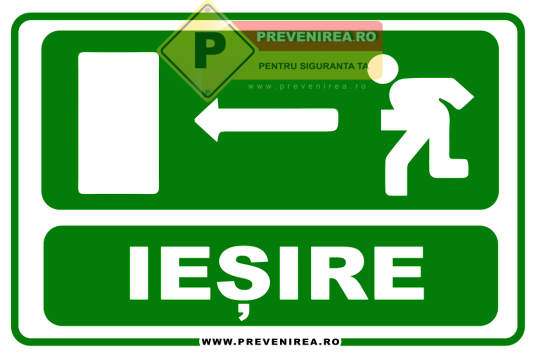 Indicator iesire de urgenta stanga - semn evacuare incendiu