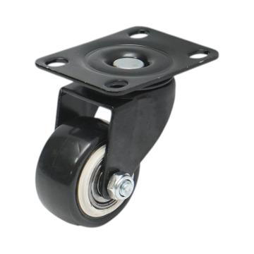 Roata pivotanta 42x21mm fara frana, PVC negru, placa otel de la Gold Smart Engine Srl