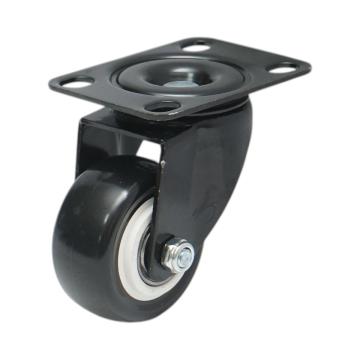 Roata pivotanta 50x24mm fara frana, PVC negru, placa otel de la Gold Smart Engine Srl