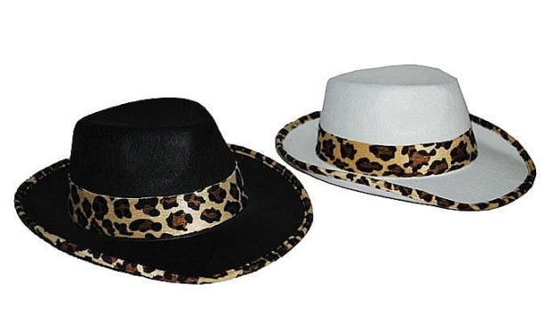 Palarie fetru animal print - alba