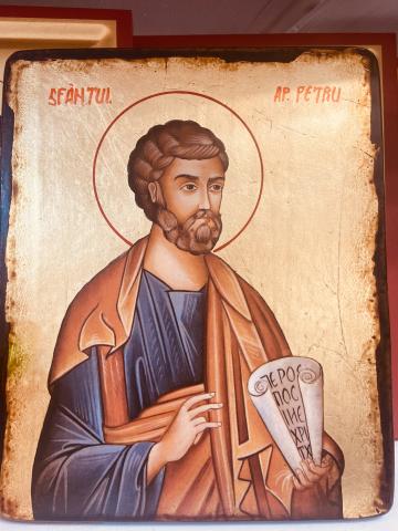 Icoana Sfantul Apostol Petru foita aur 22cm