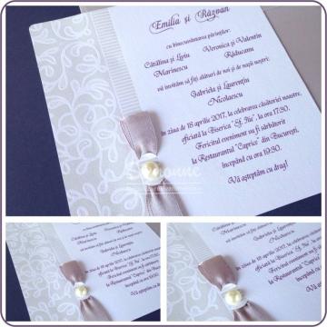 Invitatie eleganta nunta botez cu plic de la Simonne