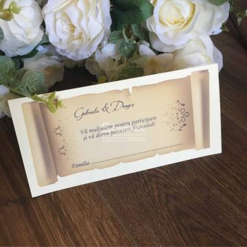 Plic bani place card nunta botez, Papirus de la Simonne