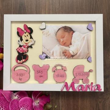 Cadou Shadow box personalizat, fetita, Minnie