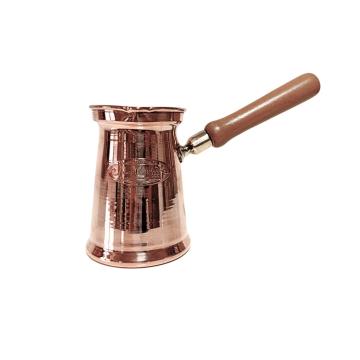 Ibric cafea 450 ml din cupru solid si maner lemn de la Baralchim Srl