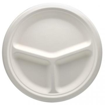 Farfurie 26 cm, 3 compartimente, bio, trestie de zahar de la Sanito Distribution Srl