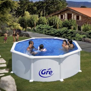Set piscina prefabricata Atlantis rotunda cu pereti metalici